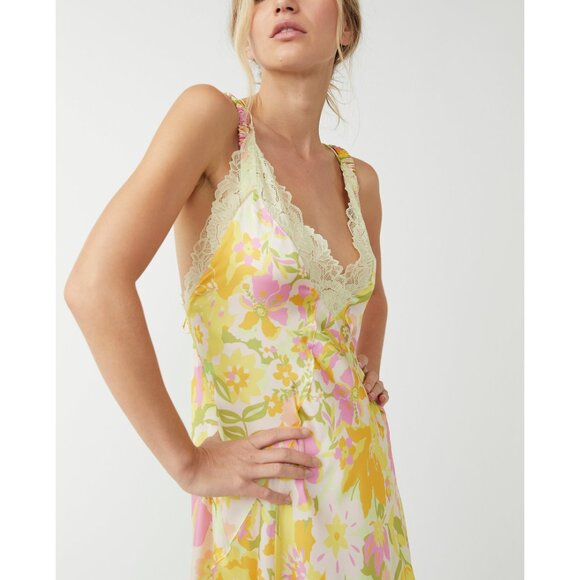 NWT Free People Floral Maxi Dress - Yellow and Pink - Picture 8 of 10